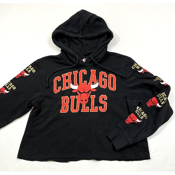 UNK Womens Chicago‎ Bulls Crop Top Hoodie Sweatshirt Size M Medium - Picture 1 of 4